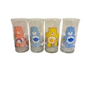 Care Bears Pizza Hut 1983 Limited Edition Collector’s Series Glass Cups Set of 4